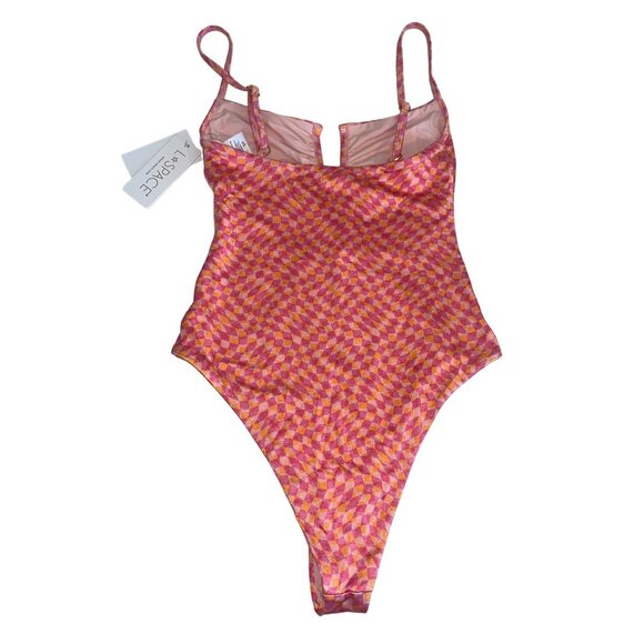L*Space Printed Shimmer Roxanne One Piece in heat waves New Swimsuit - Picture 6 of 11